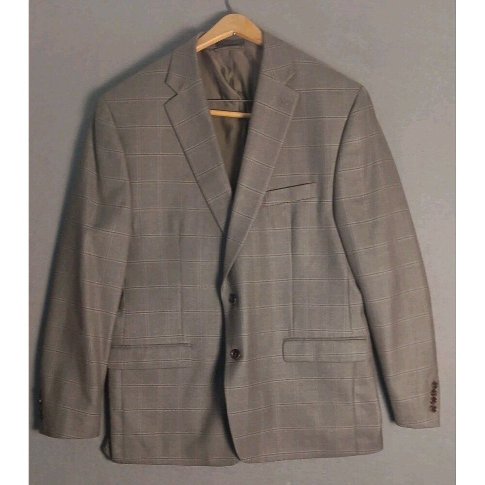 Lauren Ralph Lauren silk wool laine blend windowpane check sport coat - 46R-EUC